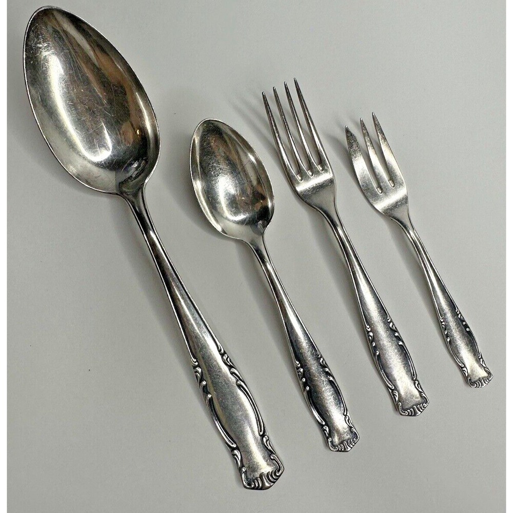 Prunus 90 Silver Plated Flatware Solingen Rostfrei German Replacement 4 pc